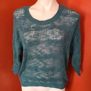 Aphorism Teal Sweater 3/4 Sleeve Size XS